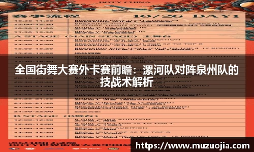 全国街舞大赛外卡赛前瞻：漯河队对阵泉州队的技战术解析